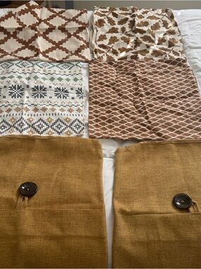 Mixed Pattern Pillow Covers - Warm Earth Tones